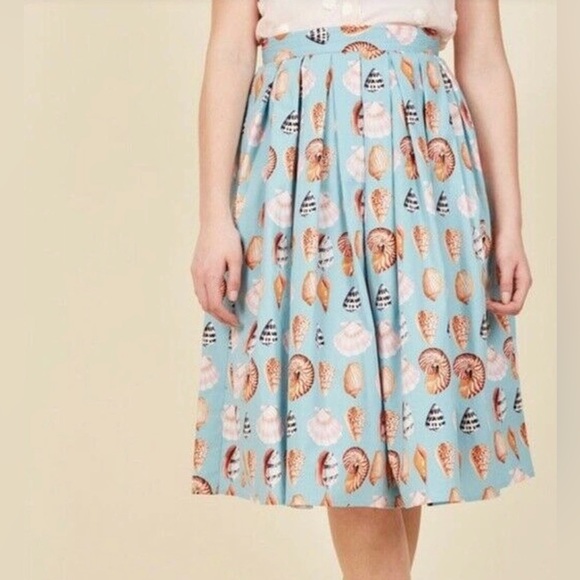 HELL BUNNY VIXEN Retro A-Line Pleated Maya Bay Skirt Women’s Size XL - Picture 2 of 10